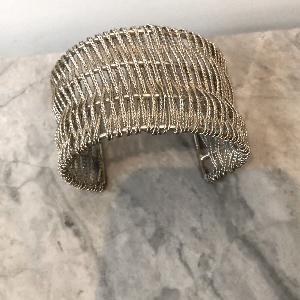 Large silver bracelet cuff syle